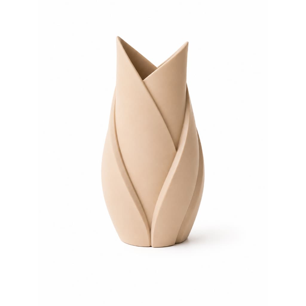 Vaso Escultural Folhas Tulipa Decorativo Elegante Moderno Flores Jardinagem