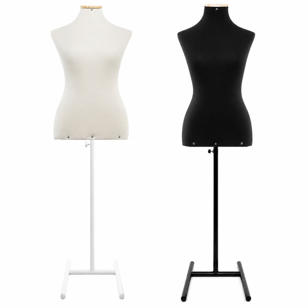 1 Busto Manequim Feminino Forrado para Costura Moulage | Pedestal H Regulável | Vitrine Loja | Corte e Confecção