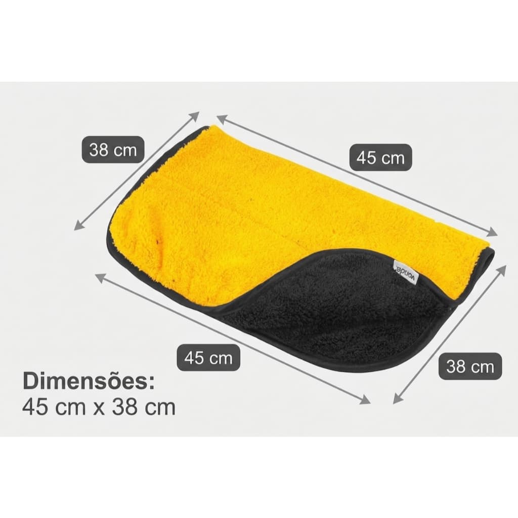 Toalha Microfibra Dupla Face Vonder Supermacia 45x38cm Remoção de ceras  lustro final e secagem automotiva
