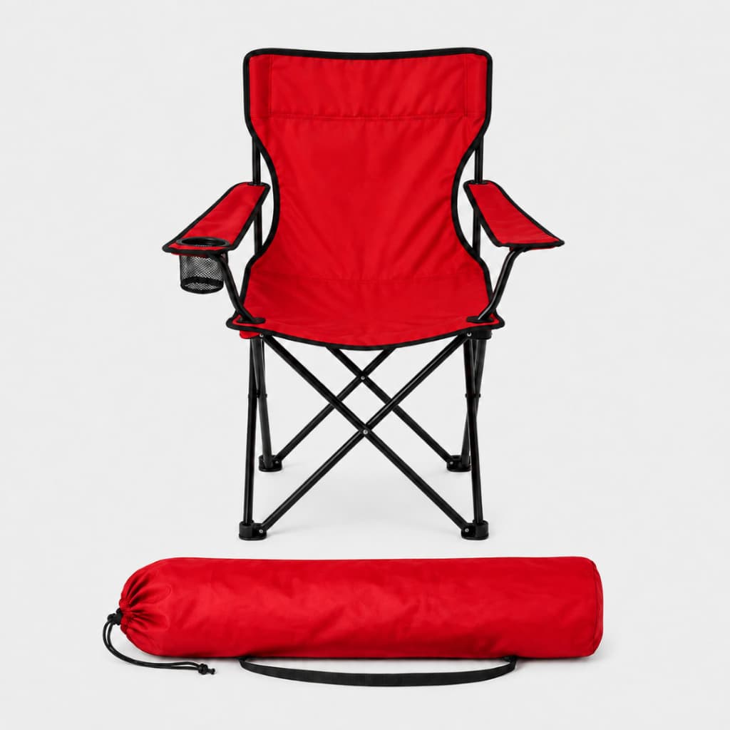 Cadeira de Praia Portátil Dobrável até 120kg com Bolsa e Porta Copos 4 cores cadeira de camping pesca acampamento