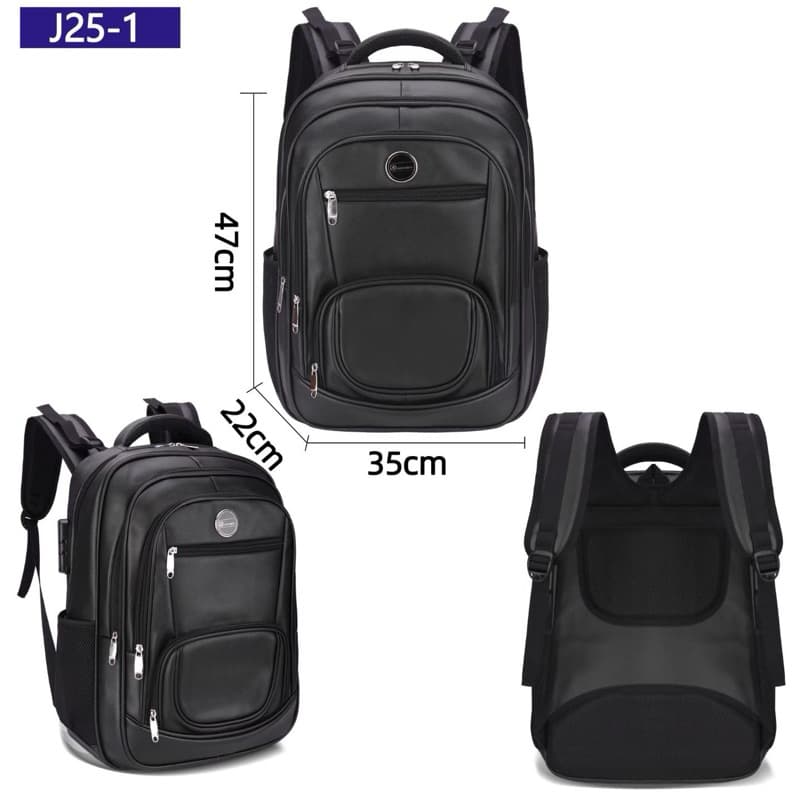 mochila masculina couro sintético grande executiva para notebook trabalho faculdade reforçado