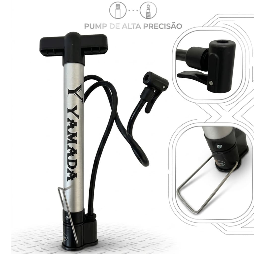 Bomba de Encher Pneu de Bike Alumínio 30cm Yamada MTB