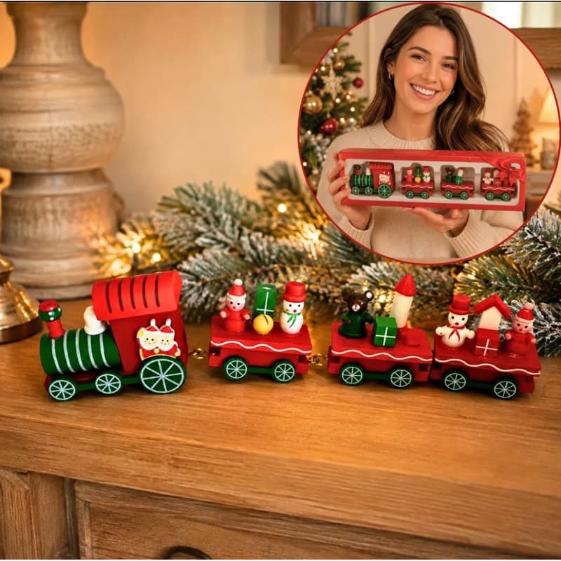 Trem De Natal Enfeite Madeira Decorativo Natalino Presente