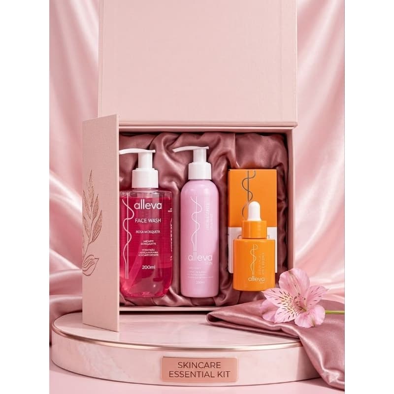 Kit Skincare Bloom: Sabonete Facial + Sérum 10 em 1 + Hidratante Corporal