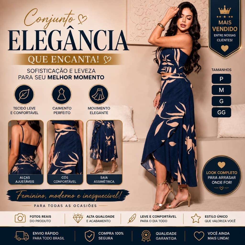 CONJUNTO SAIA E CROPPED, Saia envelope e cropped amarração, Vestido Feminino Elegante - Tecido viscolinho