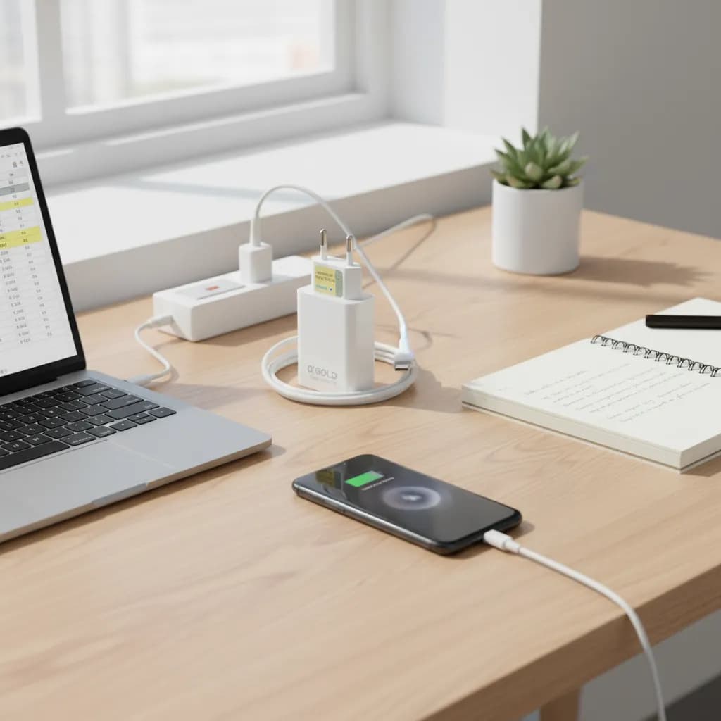 Kit Carregador Turbo USB-C 30W 6.1A A'Gold Carregador Rápido para Celular Smartphone Android Fonte