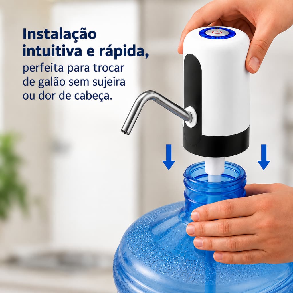 Bomba Elétrica Universal Recarregável USB Para Garrafas de água Galão 💧