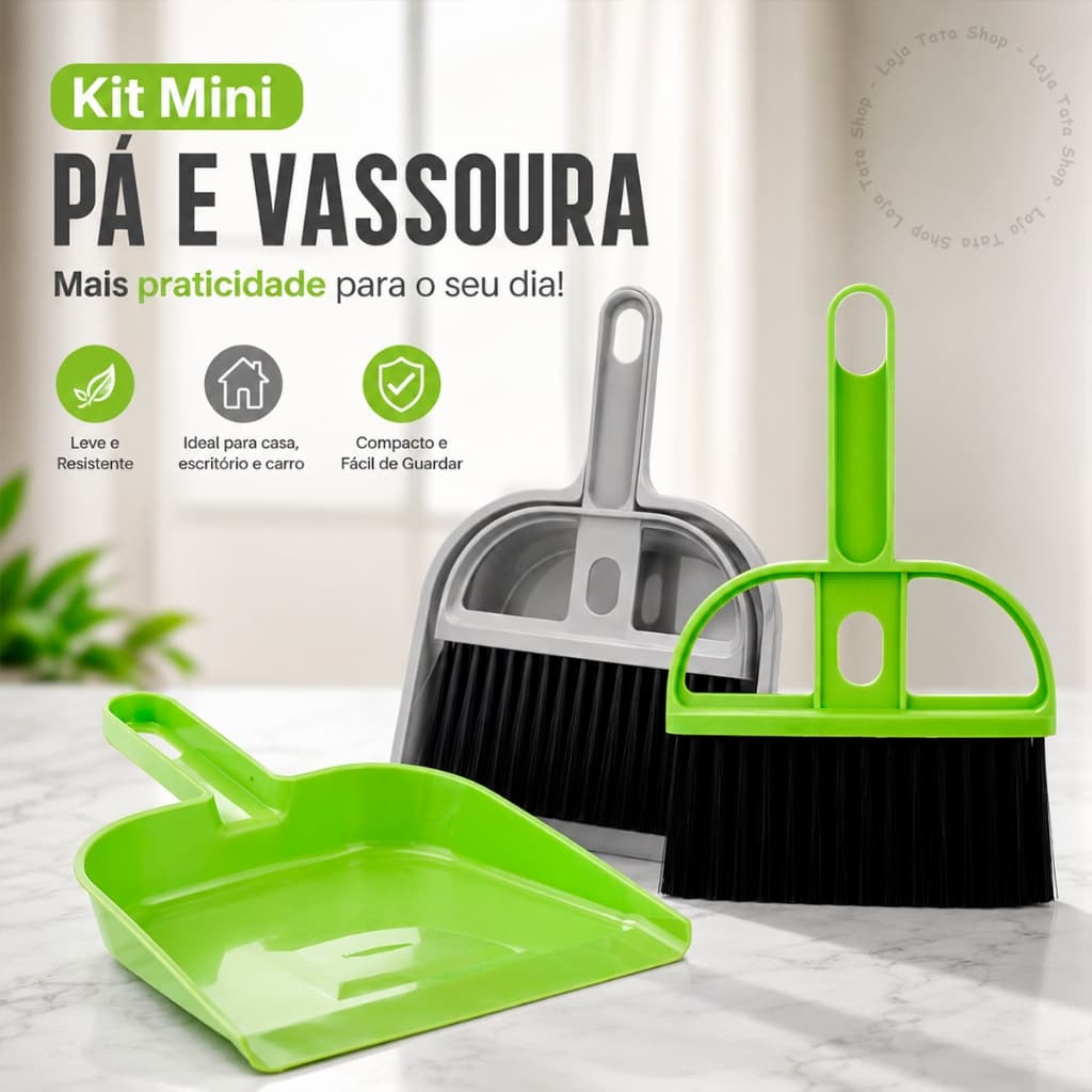 Mini Vassoura E Pá Limpeza Compacta Multiuso Escova Vassourinha Para Teclado Mesa Escritório Armário Carro
