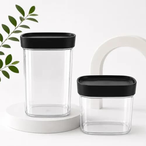 Kit 02 Potes Herméticos Mantimentos Helsim 1000ml E 450ml