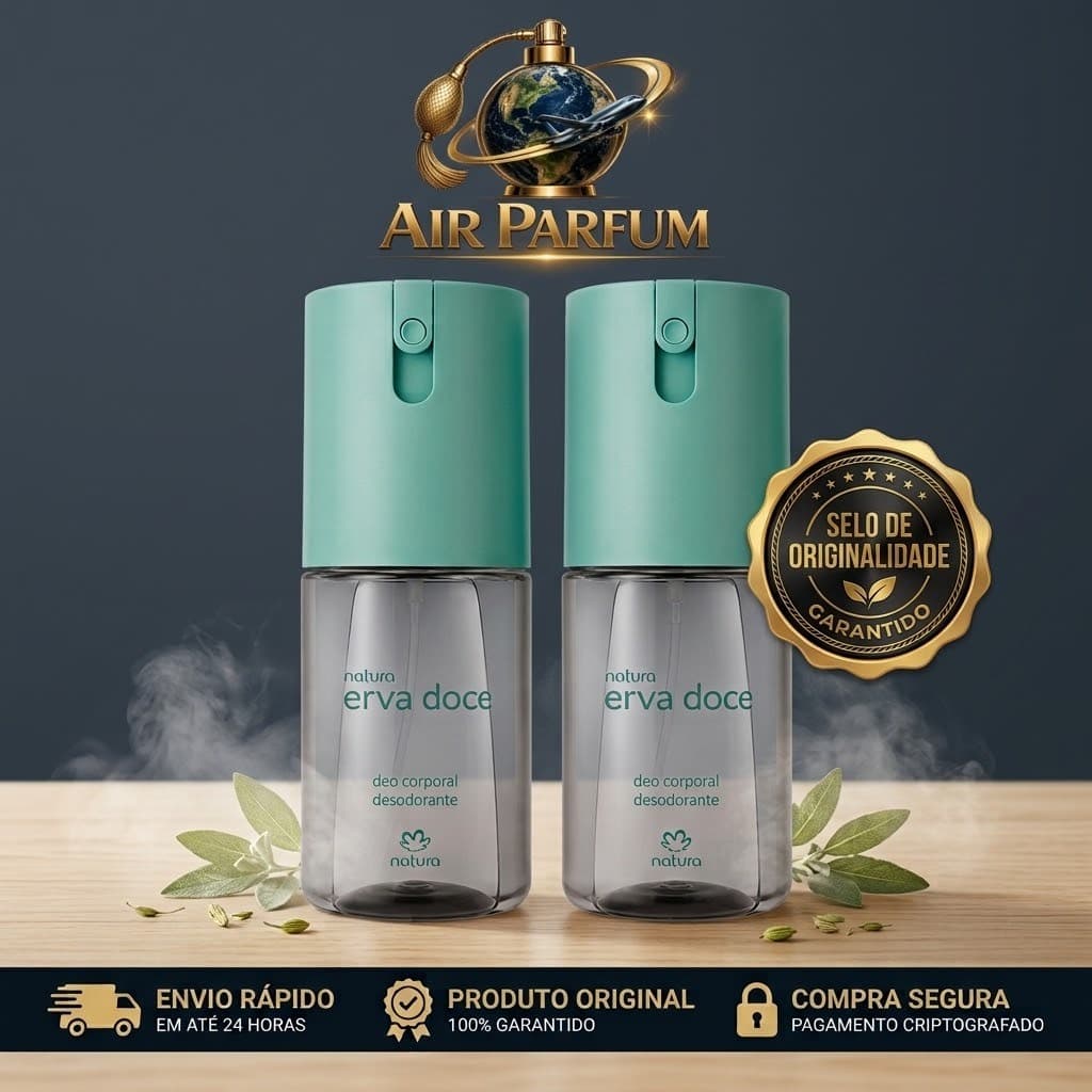 Desodorante Corporal Erva Doce 100ml Kit 2 Unidades Feminino Spray Antitranspirante Original