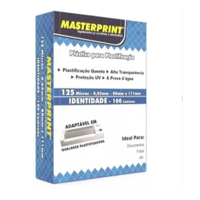 Plástico P/ Plastificação Rg/identidade 80x110 0,05mm 100un PROMOÇÃO!