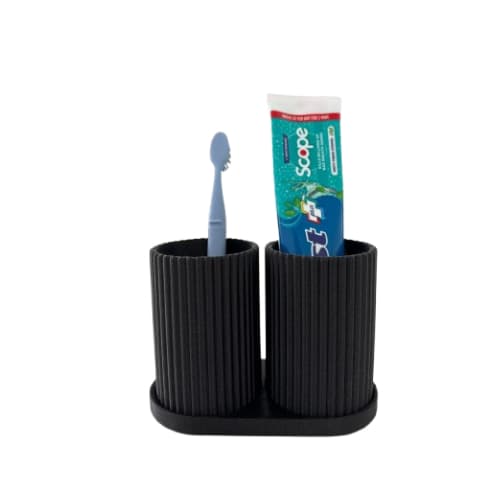 Porta Escova Duplo Minimalista | Porta Escovas Moderno Para Banheiro