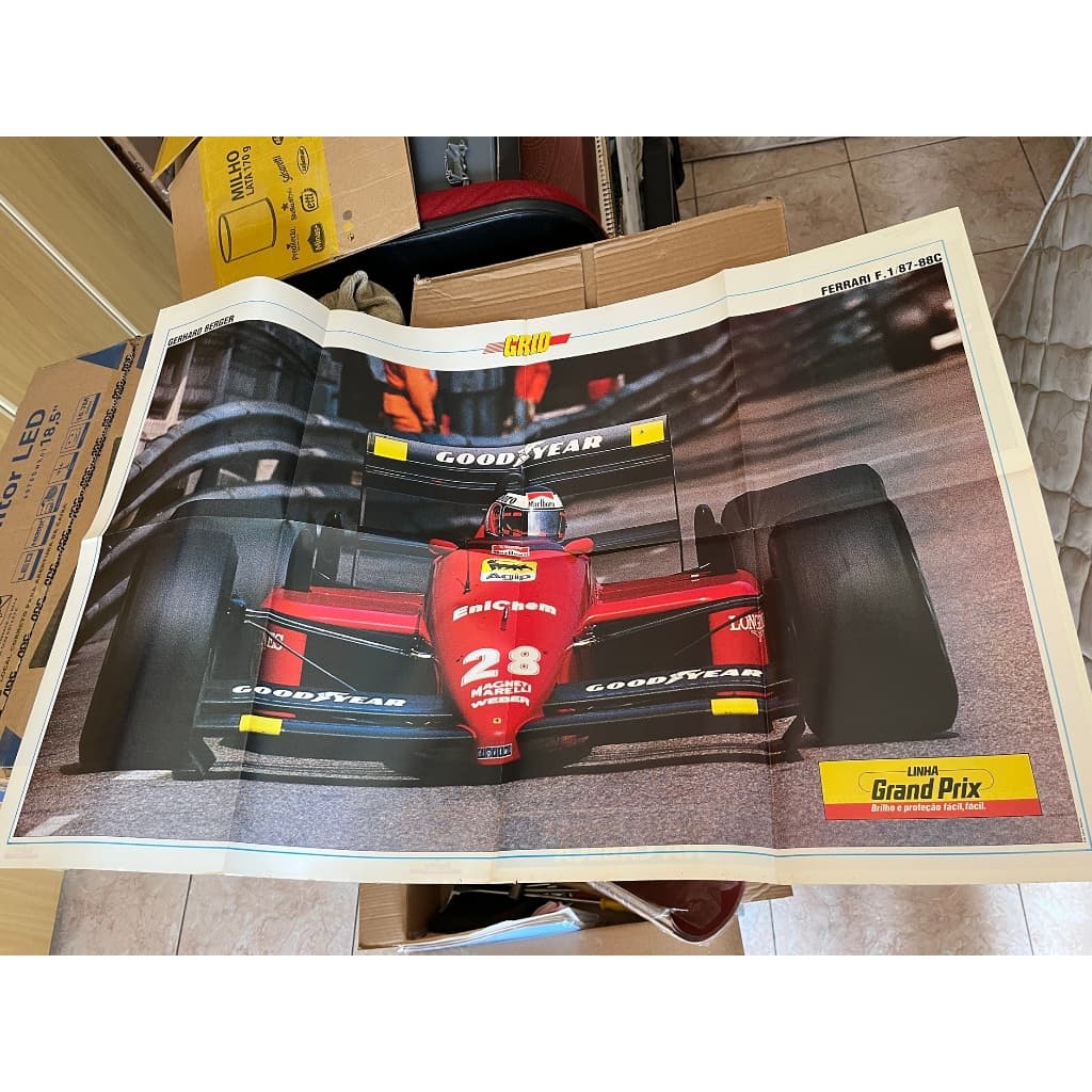 GRID - Poster Gigante GP de Mônaco - nº 937 - Alain Prost e carro Fórmula 1 Ferrari