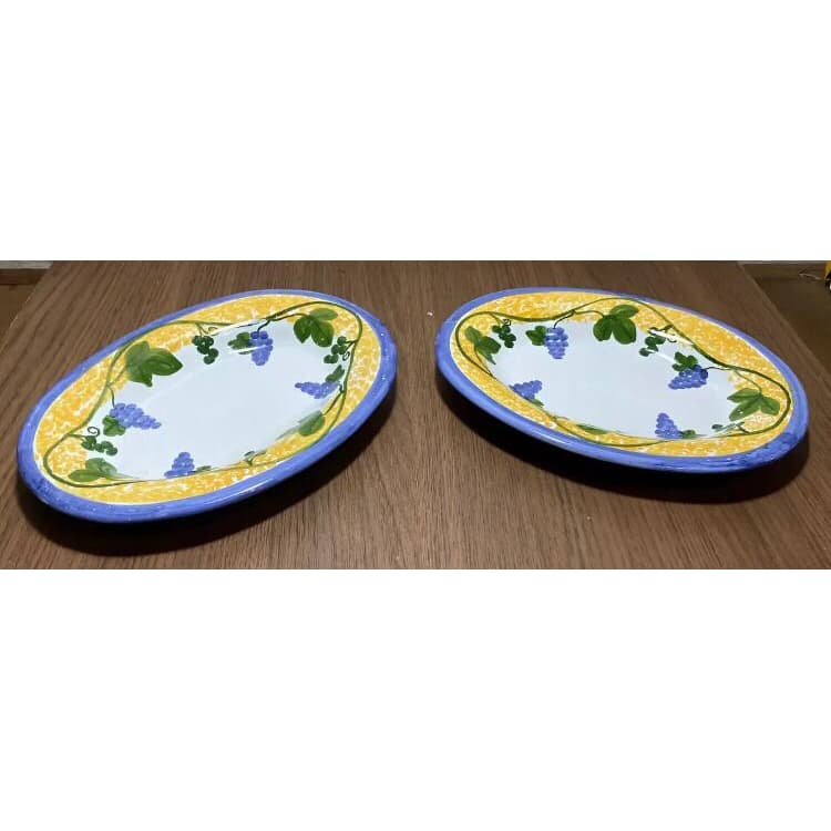 Par De Travessas Em Porcelana Portuguesa Pintada à mão C13630