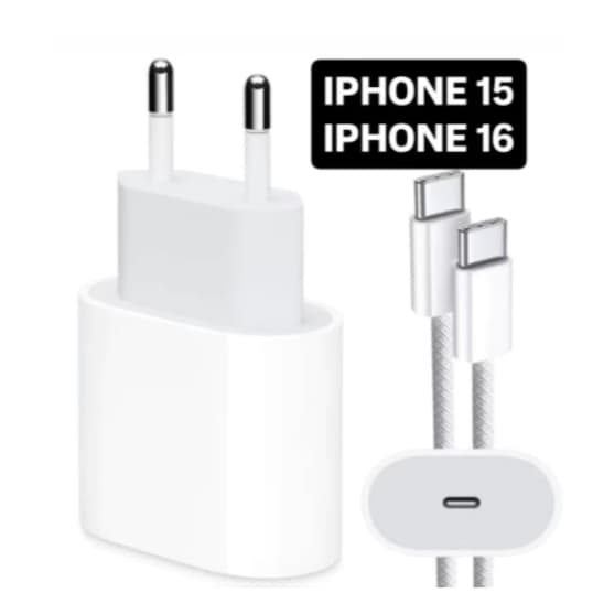 Kit Carregador 1 Metro Para Iphone 15 e 16 Pro Max 35W Turbo Fonte USB-C + Cabo Tipo-C Tipo C de 1M Lacrado