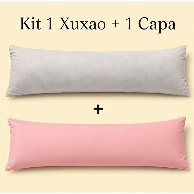kit 1 Travesseiro de Corpo Xuxão 1.40x40 cm + Capa com zíper - PROMOÇÃO IMPERDIVEL