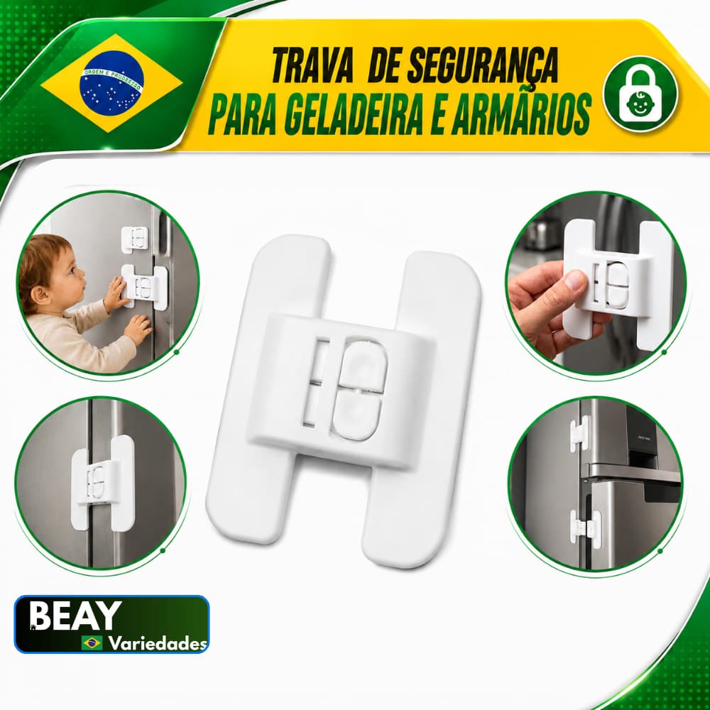 1-4 Trava de Segurança De Geladeira Gavetas Multiuso Adesiva Protetor Fechadura Infantil Armário