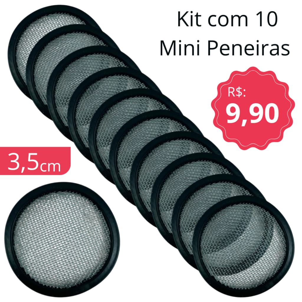 Kit de 5 a 20 Mini Peneiras para Ralo de Pias, Torneiras e Funís - 3,5 cm