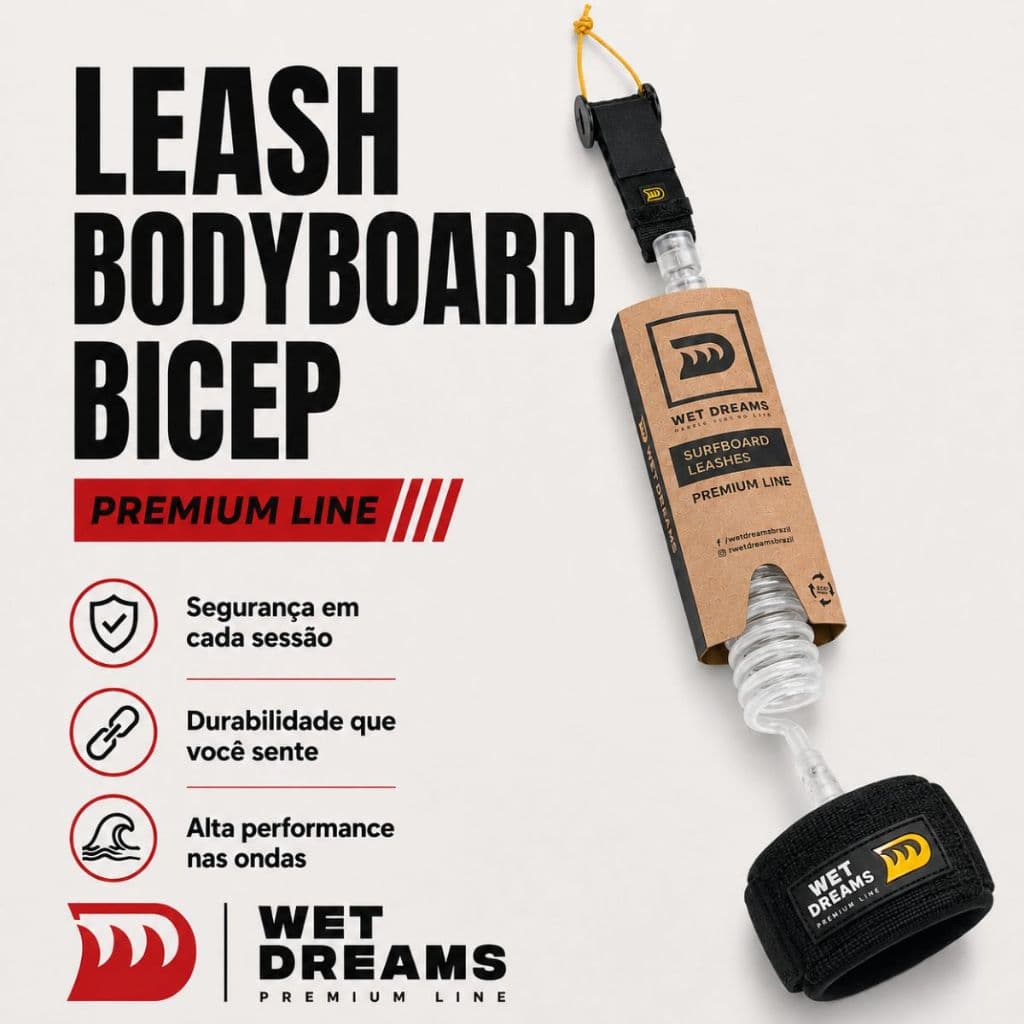 Leash Para Prancha De Surf Bodyboard Premium Biceps Incolor 1.524m 7mm Wetdreams
