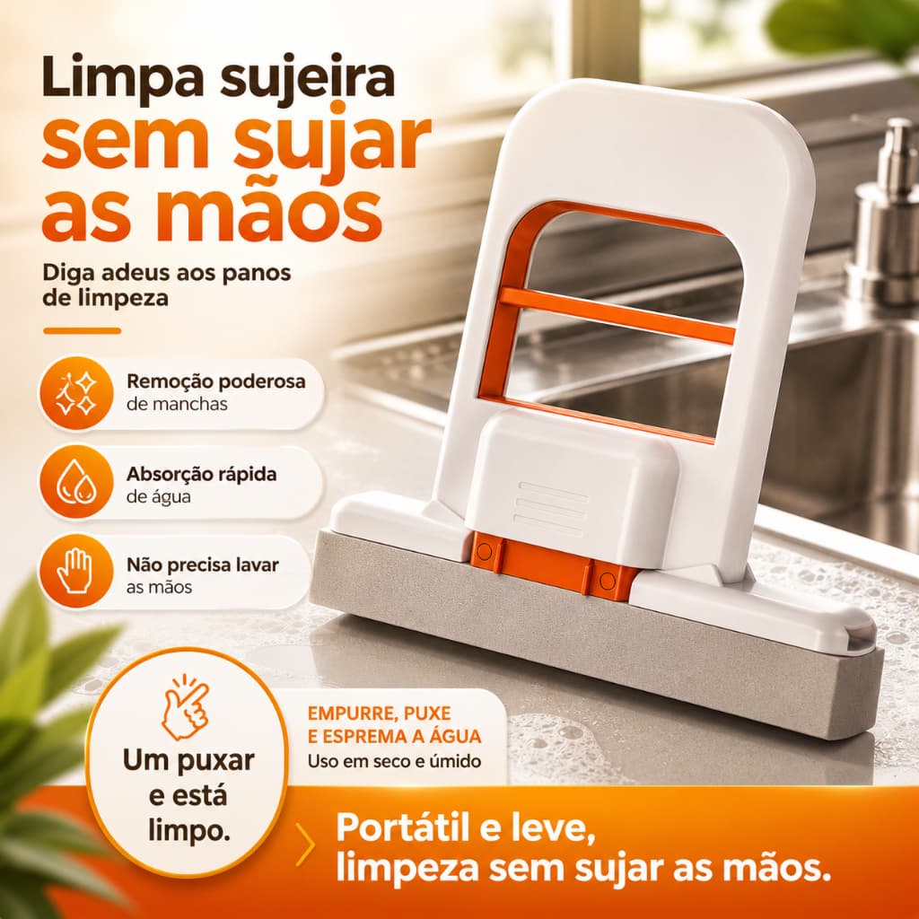Mini Rodo Mop Dobrável Super Absorvente para Limpeza