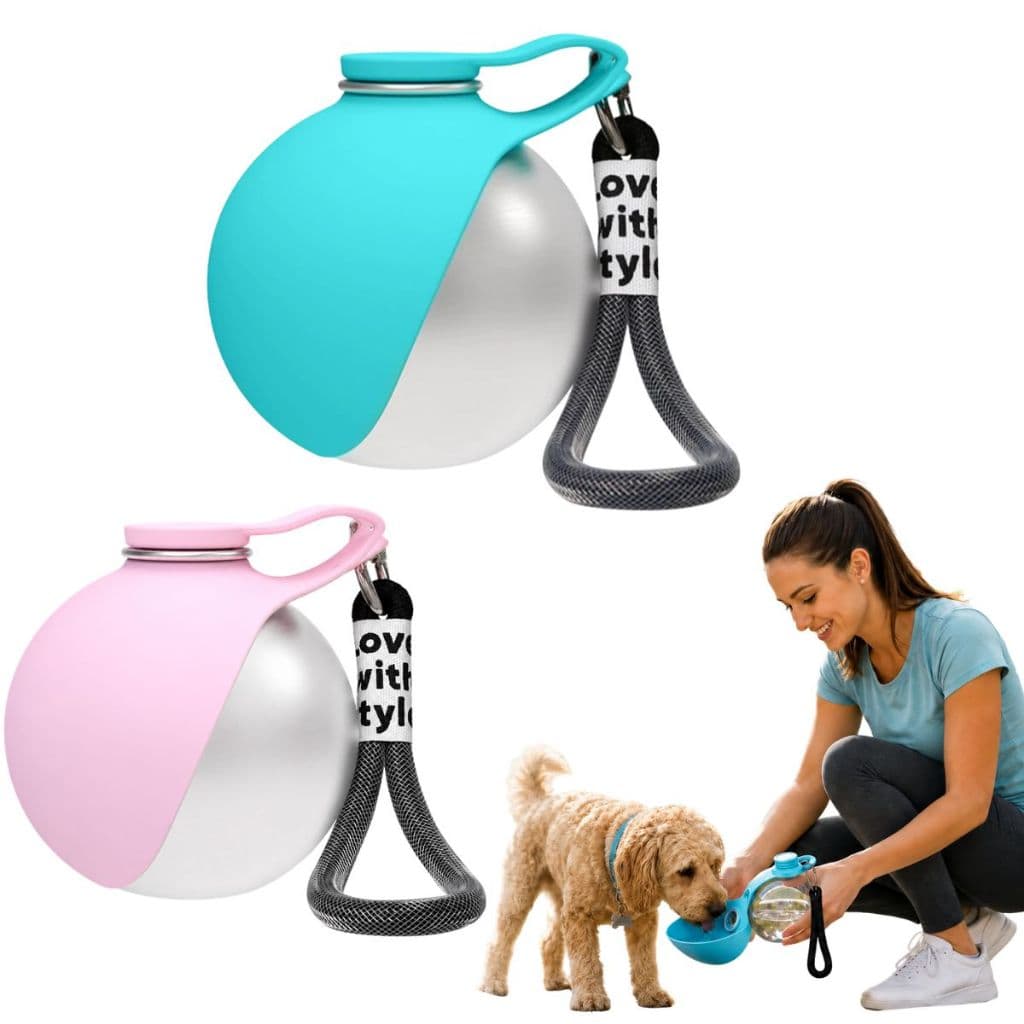 Garrafa Portátil Pet 2 em 1 285ml com Tigela Bebedouro Antivazamento para Cachorro e Gato Passeio