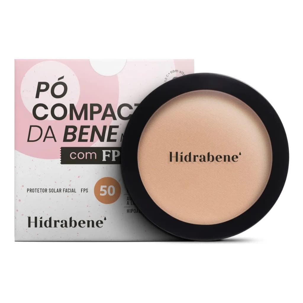 Protetor Solar em Pó Hidrabene FPS50 Vitamina C 10g Compacto Médio