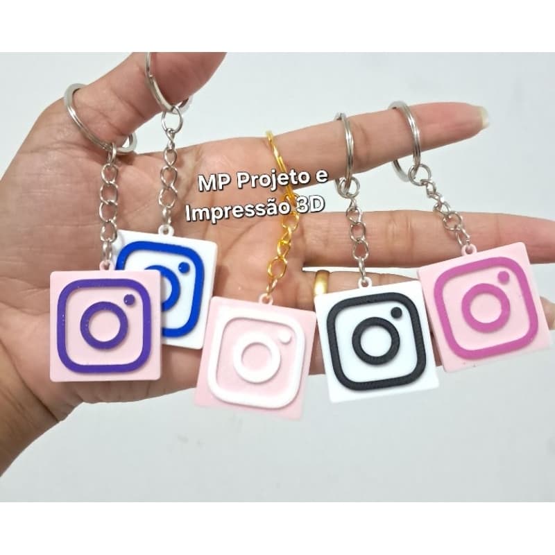 Chaveiro Instagram Aproximação NFC em Relevo 3x3cm
