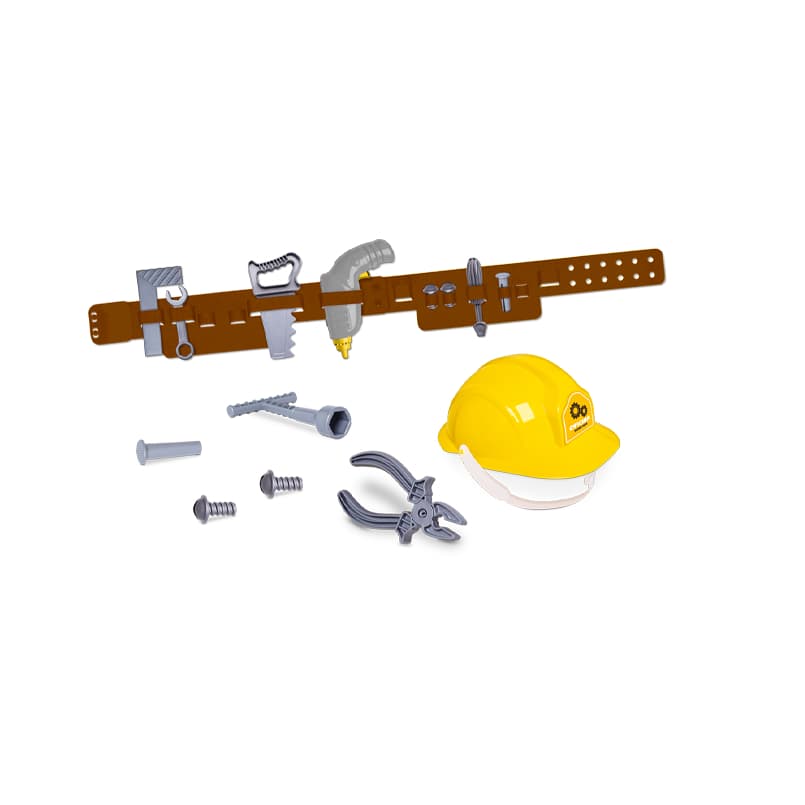 Kit Ferramentas Infantil Capacete E Cinto Educativo Crianças