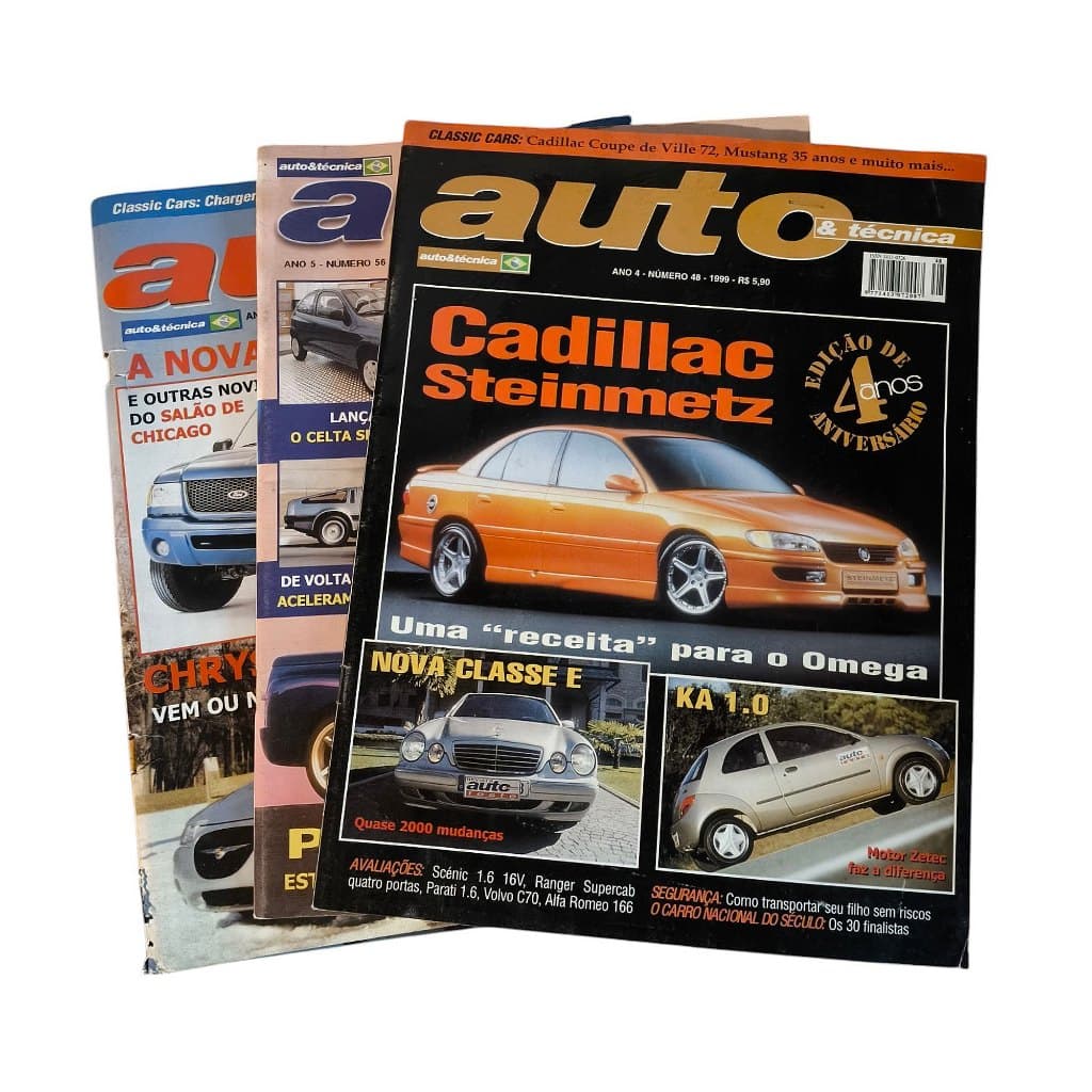 Coleção com 3 revistas automobilísticas Auto & Técnica