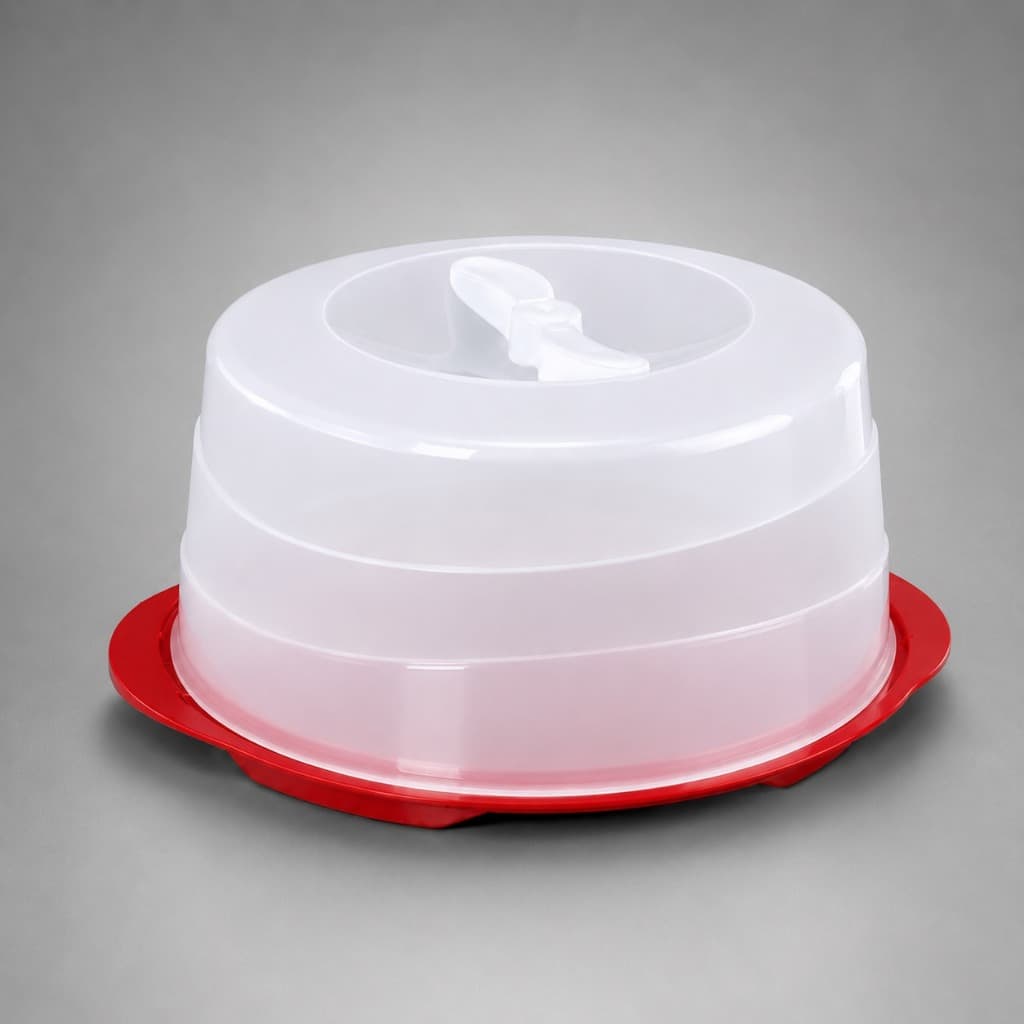 Boleira Alta Grande com Tampa e Trava de Plástico para Armazenar e Servir Porta Bolo Plasnorthon