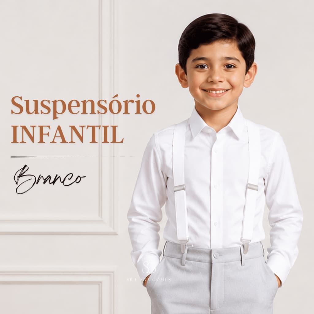 Suspensório Branco Infantil