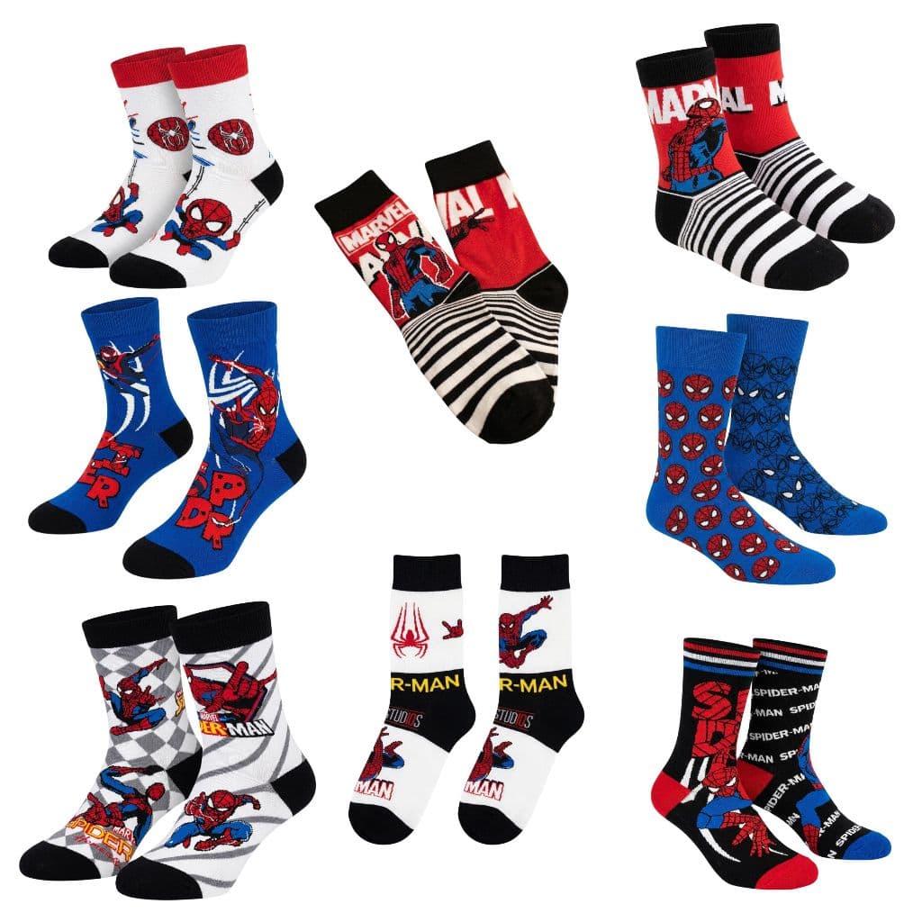 Meias Divertidas Homem Aranha Masculina Estampada Tamanho Único 32 ao 44 Spider  Estampas Sortidas