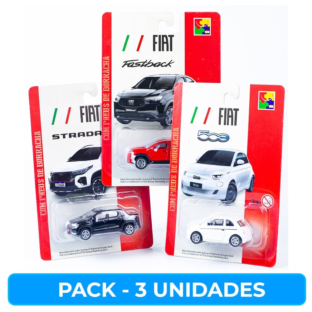 Miniatura Brasileira Metal Fiat, Chevrolet - Kit C/3 CKS - Licenciado 1:64