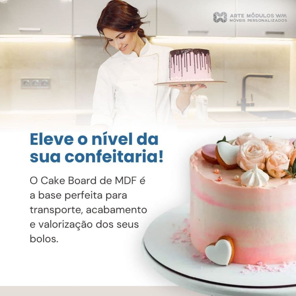Kit Com 50 Cake Board 18cm Base Tabuleiro Para Bolo Redondo Mdf