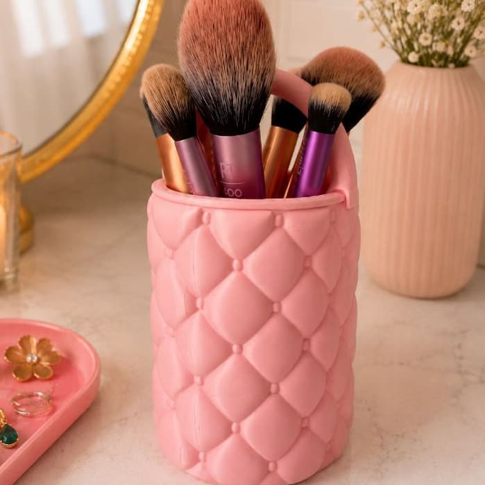 Organizador de Maquiagem Porta Pincéis Cosméticos | Porta Maquiagem Organizador de Bancada Decorativo