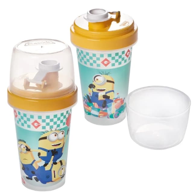 Mini Shakeira Infantil De Plástico Minions 320 Ml
