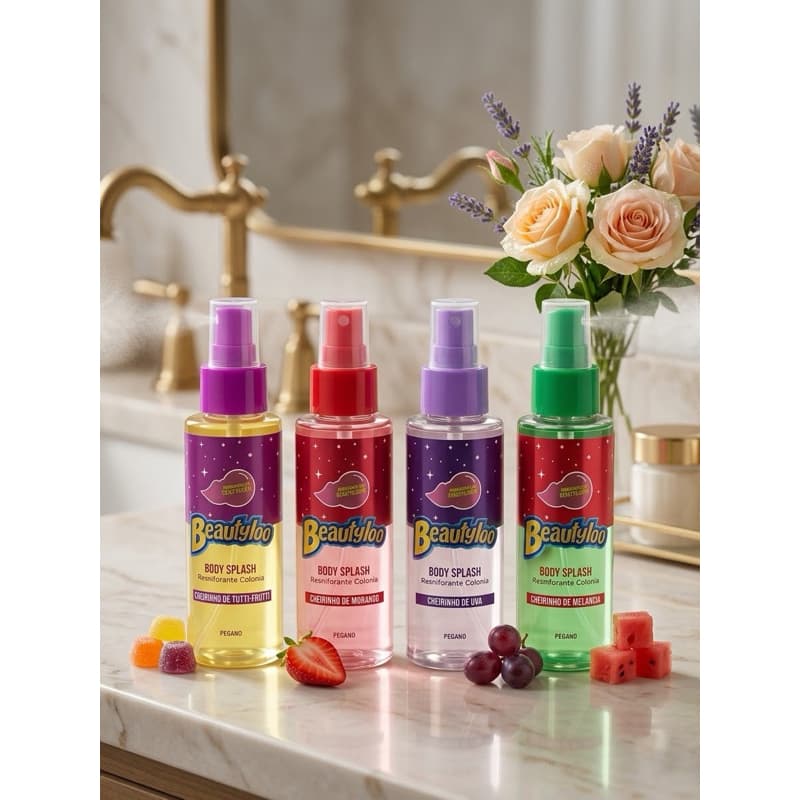 Body Splash Beautyloo Desodorante Colônia – Fragrâncias Doces e Frutadas 100ml