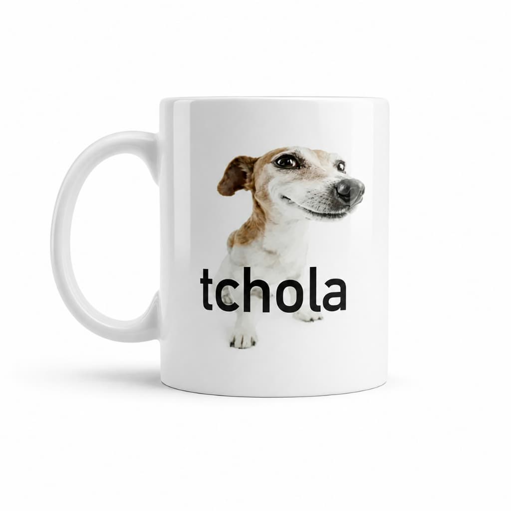 Caneca Meme Doguinho te zuando "Tchola"