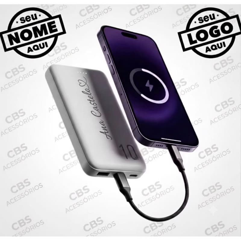 Carregador Inova Power Bank 10.000mAh POW-8523 + PERSONALIZAÇÃO LASER
