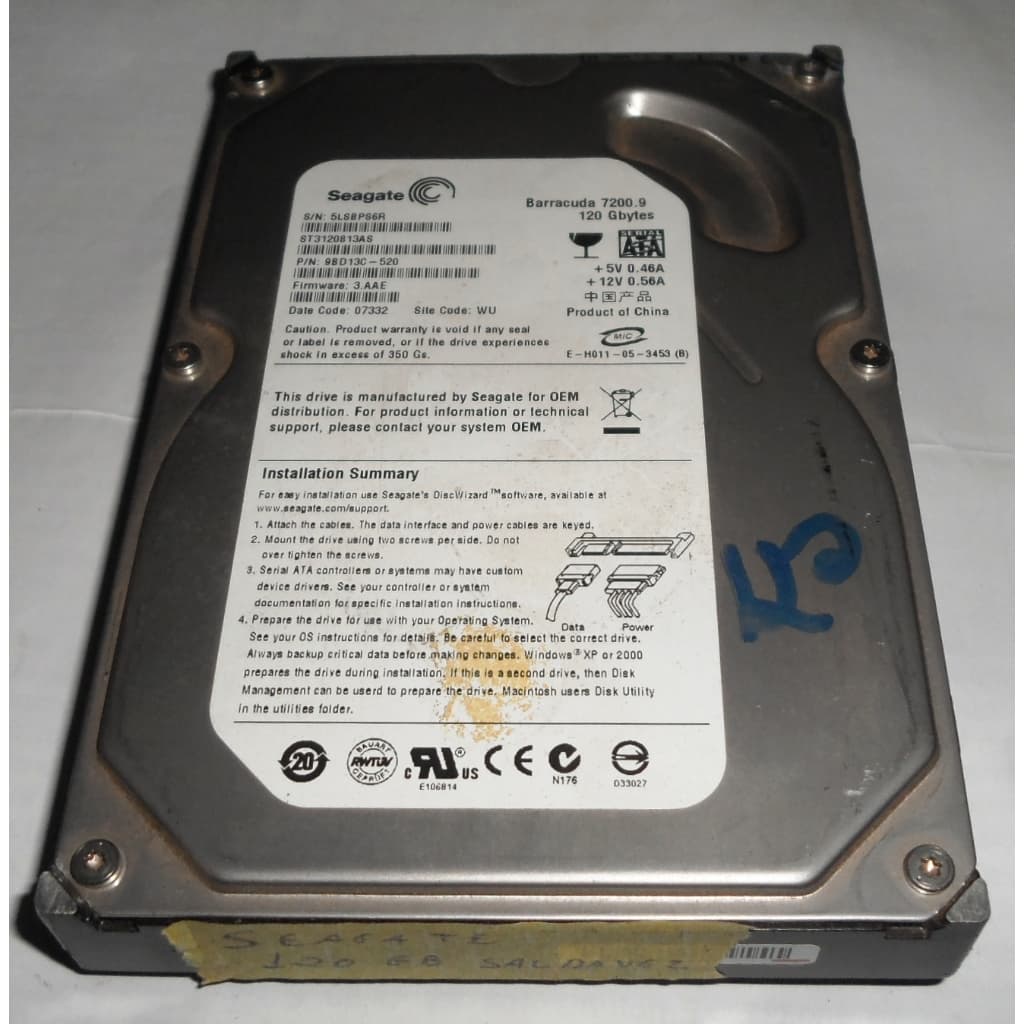 HD SATASEAGATE - ST3120813AS - 120 GB  - Saldável