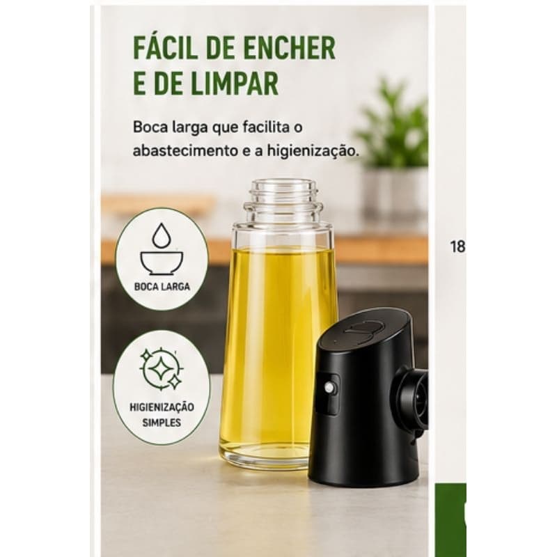 Dosador de Óleo Spray Borrifador de Azeite Vinagre e Temperos para Cozinha e Air Fryer, Burifador de azeite, Burifador.