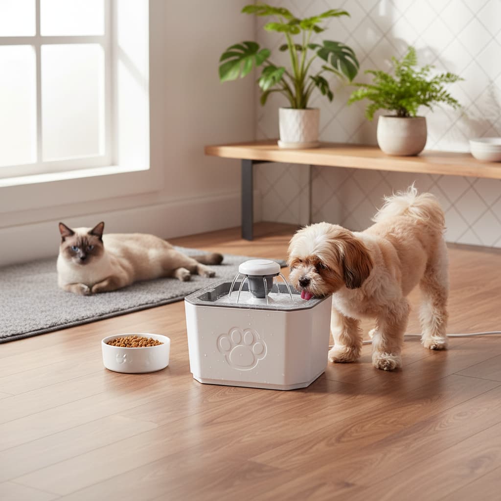 Fonte Bebedouro Gato Cachorro Automático 2L Bivolt Silencioso Água Corrente 20cm