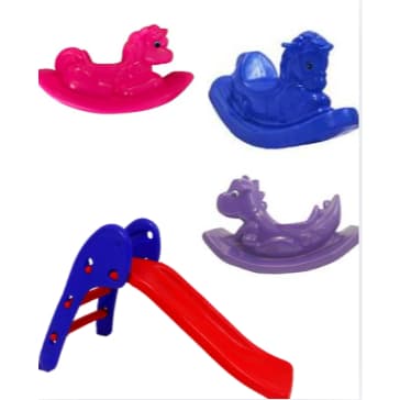 Kit Infantil Completo com Cavalinho, Unicórnio, Dino e Escorregador Baby