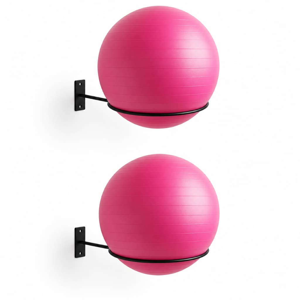 Kit 02 Suporte Bola Pilates Suiça + Parafuso E Buchas Reforçado
