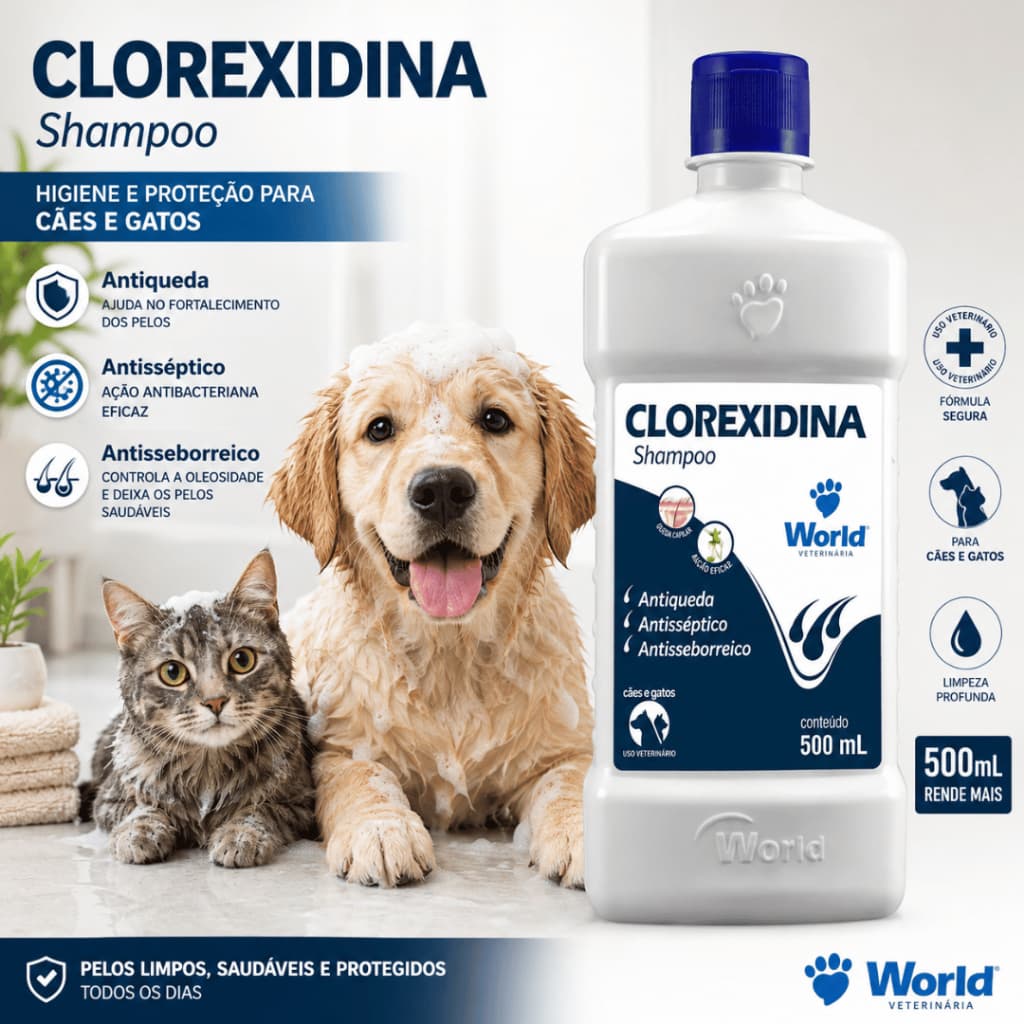 Clorexidina Dug's Shampoo World Veterinária 500 mL - Envio Imediato