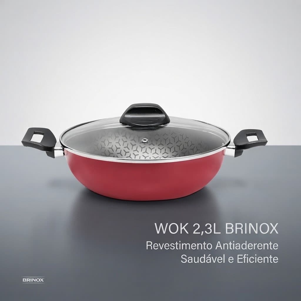 Wok Com Tampa E Alças Anis 2,3l Brinox