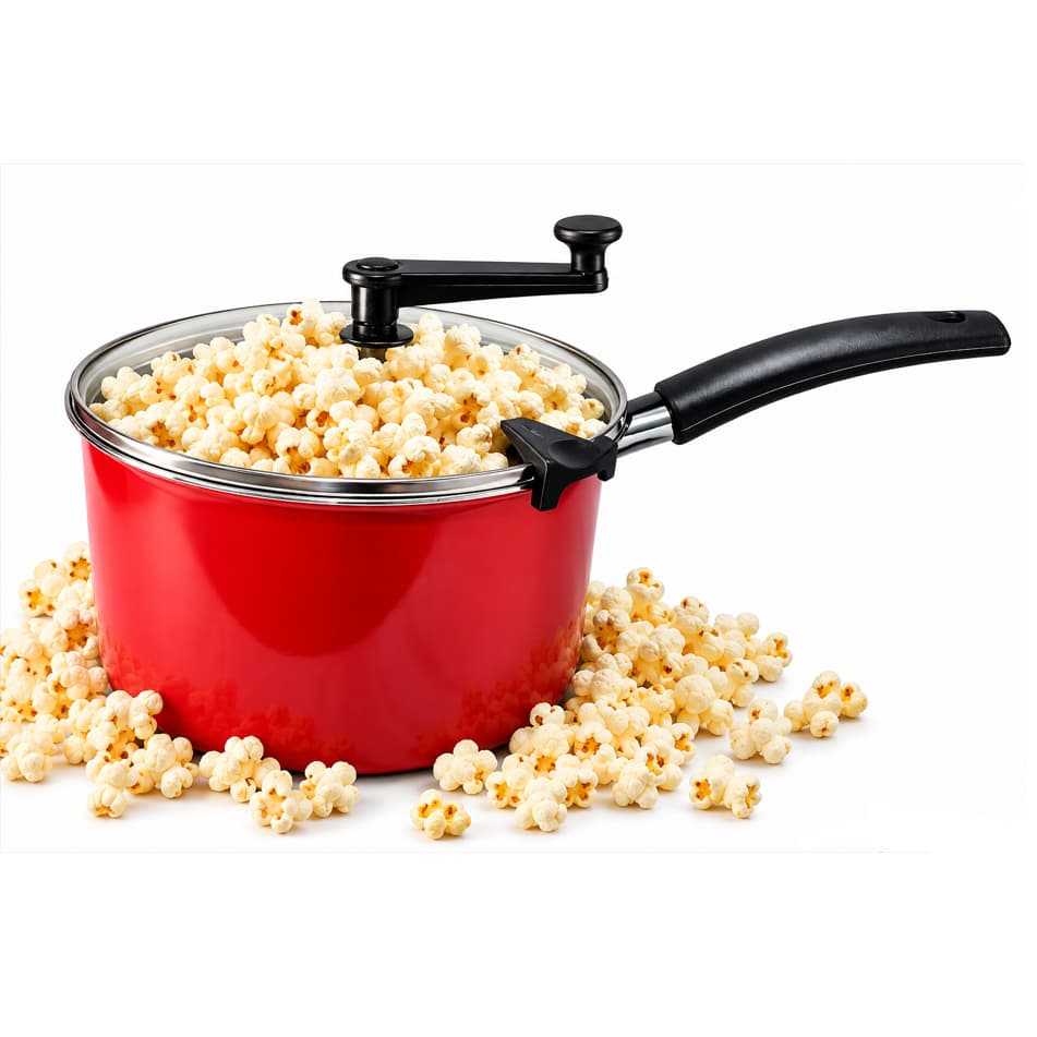 Pipoqueira Antiaderente Tampa Vidro 4,3 L Panelas Pipoqueira Multiflon Sete Camadas Antiaderente