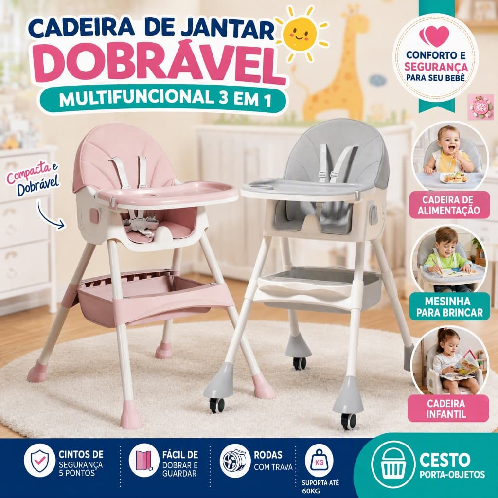 Cadeira De Jantar Para Bebês Cadeira Dobrável Assento Multifuncional Cadeira Para Crianças