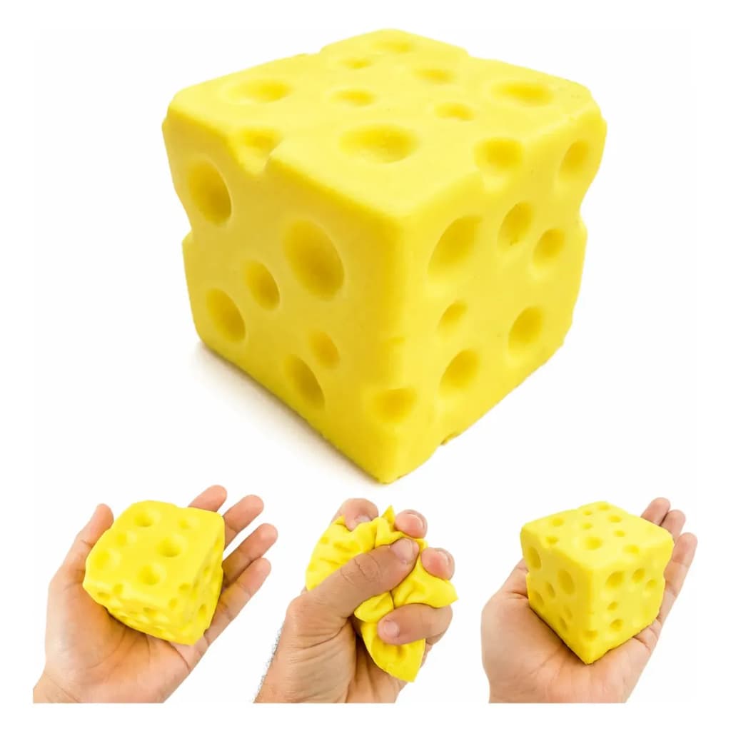 Squishy Cubo Queijo Antiestresse Macio Sensorial Fidget Slow Rising Brinquedo Apertar Anti Stress
