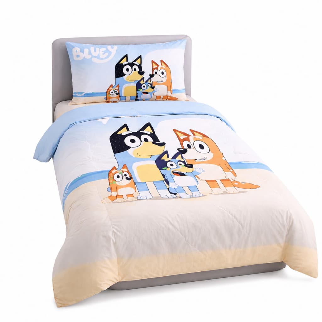 EDREDOM BLUEY 2 PEÇAS SOLTEIRO - COM FRONHA INVISIVEL + BRINDE!